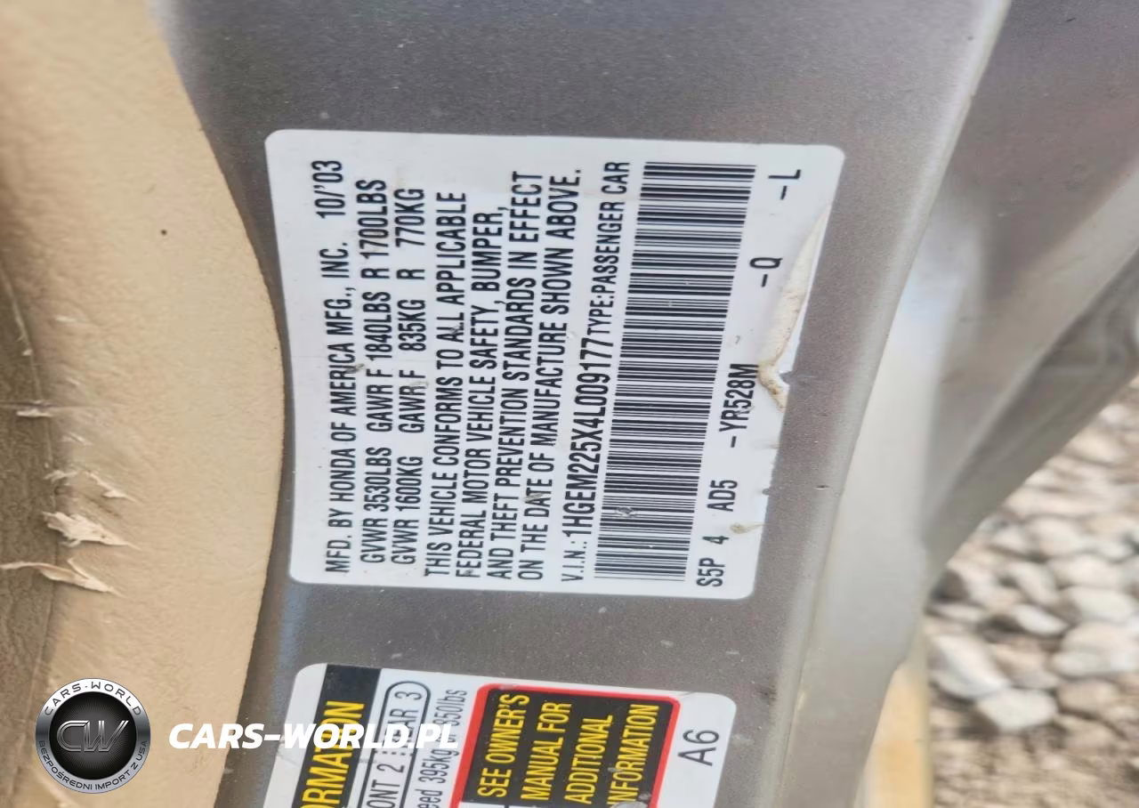2004 Honda Civic Lx VIN:1HGEM225X4L009177 - 12
