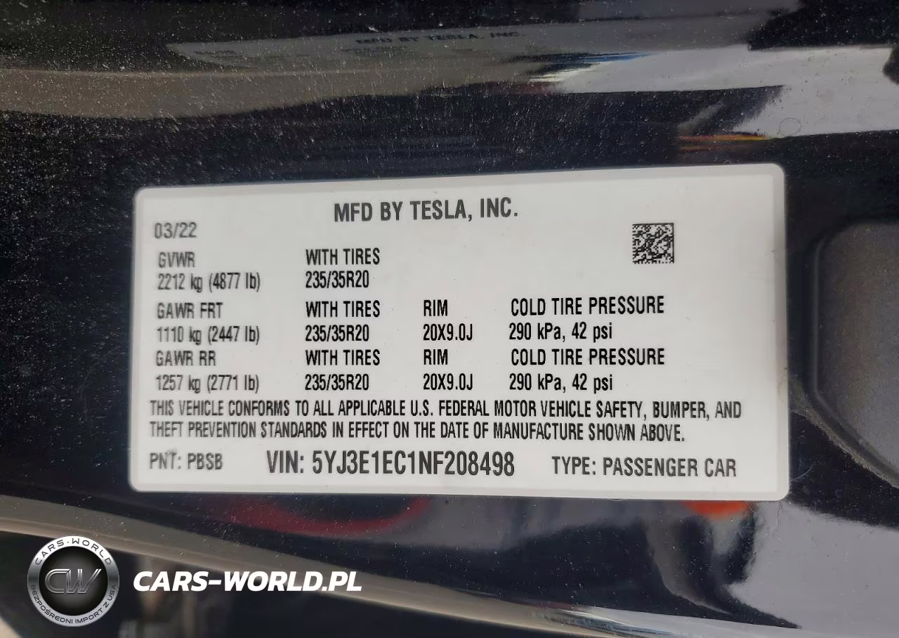 2022 Tesla Model 3 VIN:5YJ3E1EC1NF208498 - 13