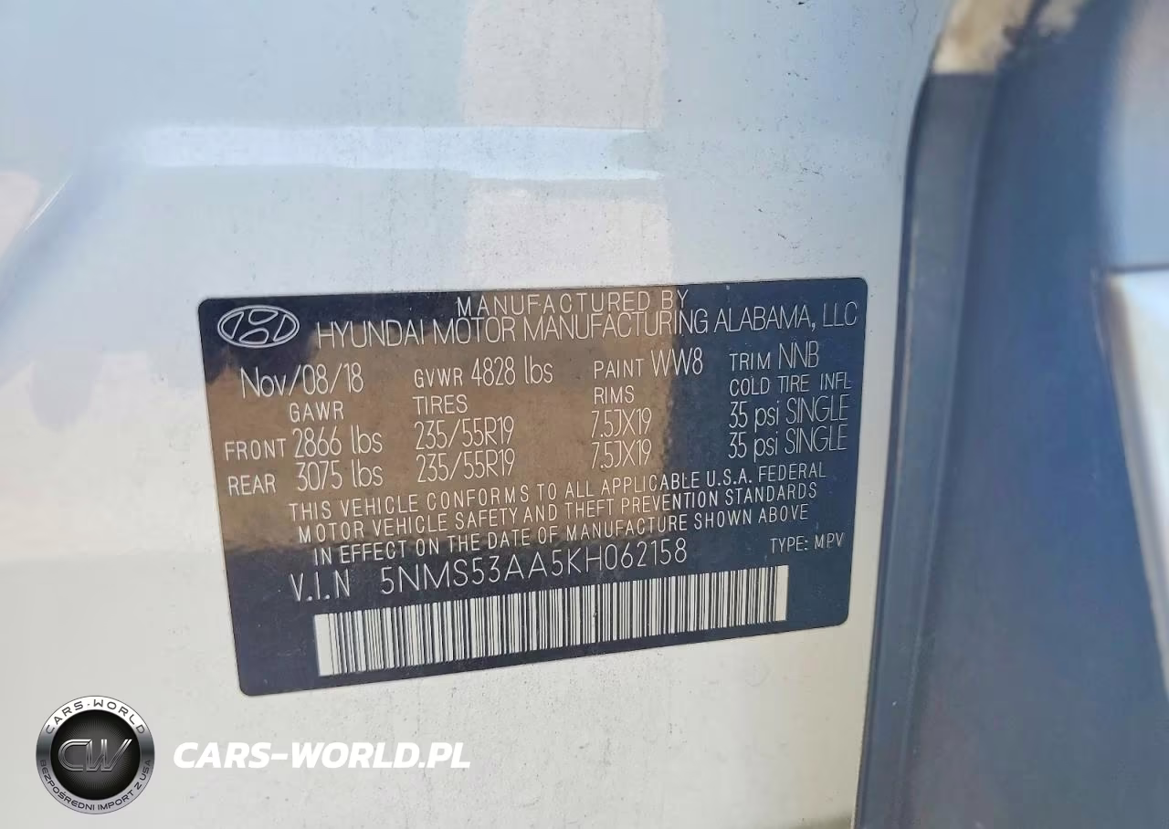 2019 Hyundai Santa Fe Limited 2.0T VIN:5NMS53AA5KH062158 - 12
