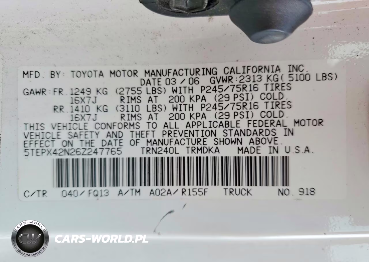 2006 Toyota Tacoma Base VIN:5TEPX42N26Z247765 - 12