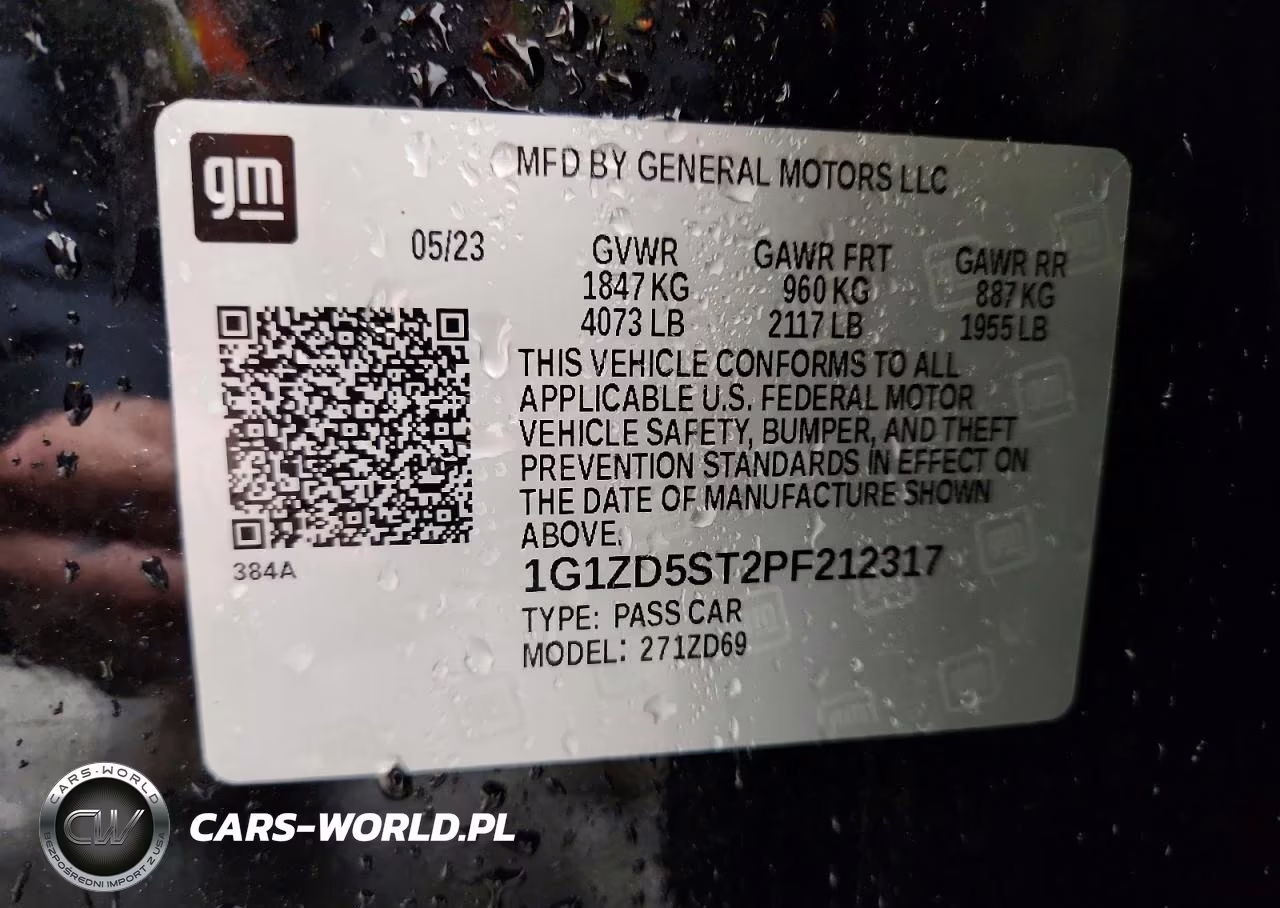 2023 Chevrolet Malibu Lt VIN:1G1ZD5ST2PF212317 - 12