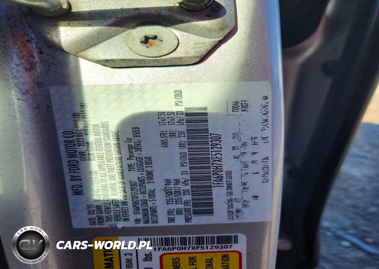 2015 Ford Fusion Se VIN:1FA6P0H7XF5129307 - 12