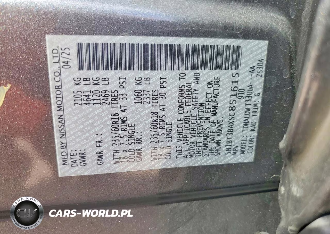 2025 Nissan Rogue Sv Fwd VIN:5N1BT3BAXSC851615 - 13