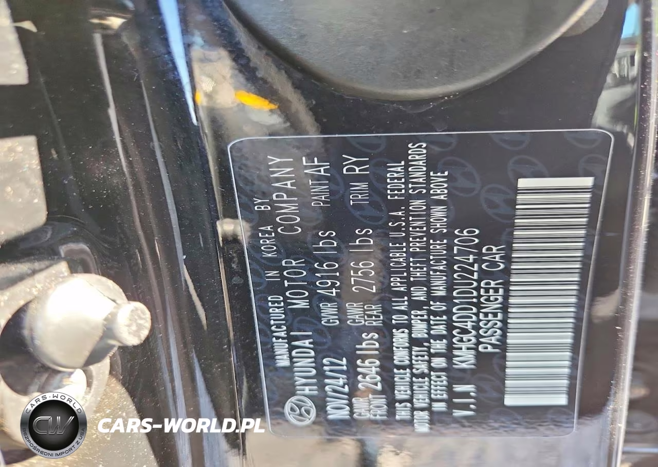 2013 Hyundai Genesis 3.8L VIN:KMHGC4DD1DU224706 - 12