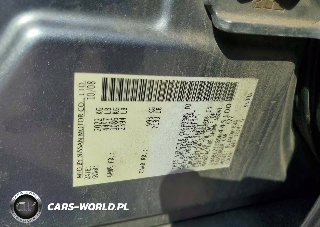 2009 Nissan Altima 3.5 Se VIN:1N4BL21E89N445100 - 13