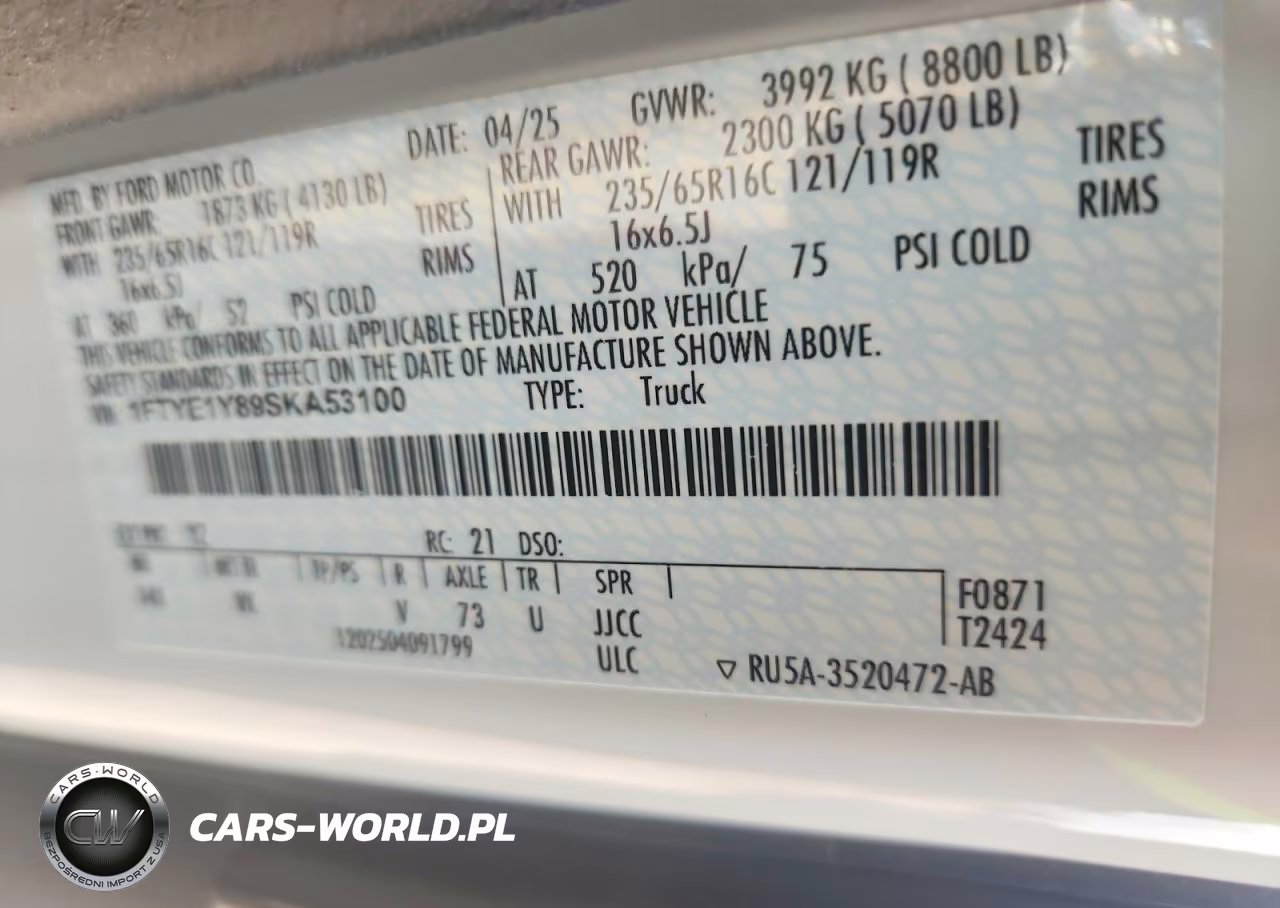 2025 Ford Transit-150 VIN:1FTYE1Y89SKA53100 - 13