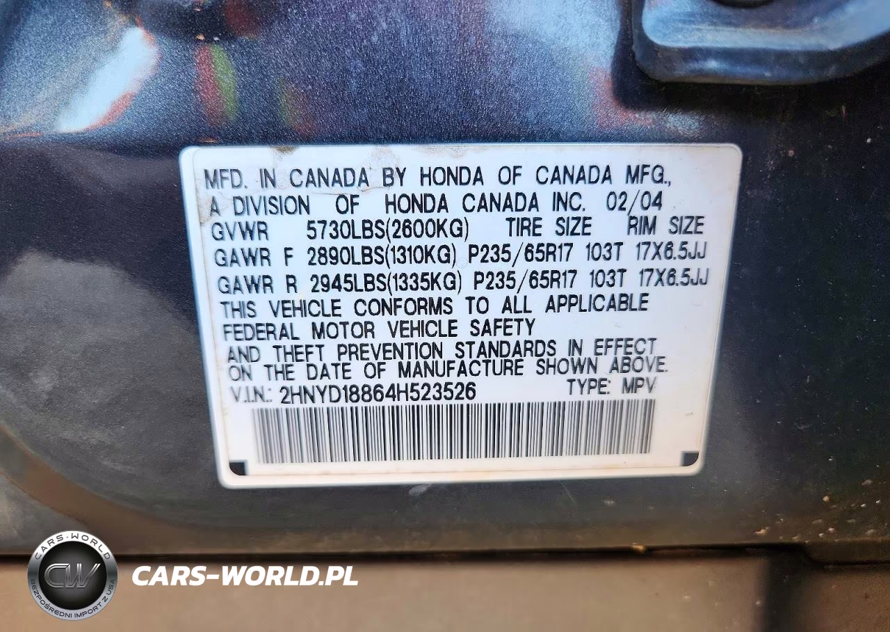 2004 Acura Mdx Touring VIN:2HNYD18864H523526 - 13
