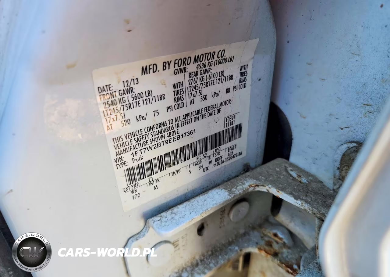 2014 Ford F250 Super Duty VIN:1FT7W2BT9EEB17361 - 13