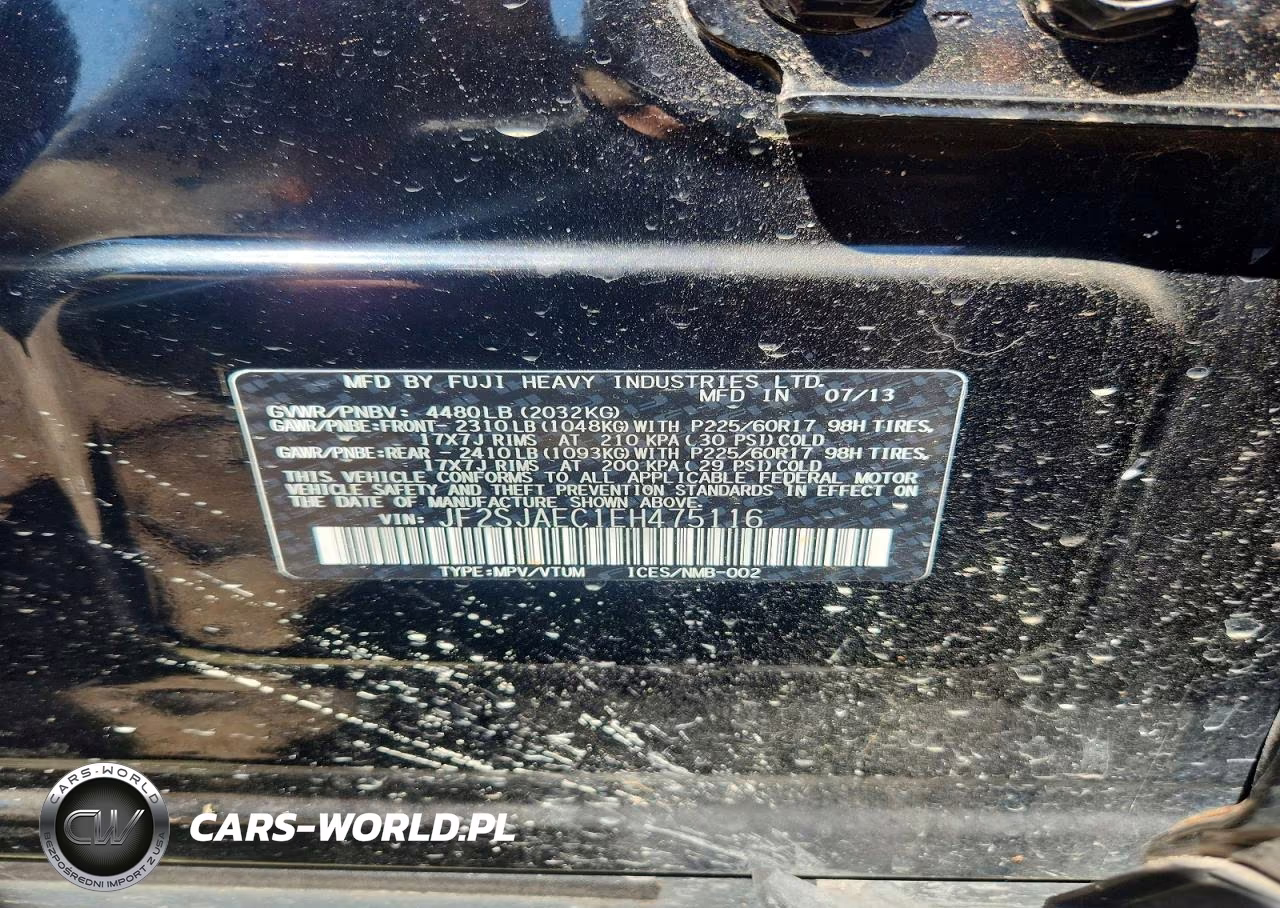 2014 Subaru Forester 2.5I Premium VIN:JF2SJAEC1EH475116 - 12