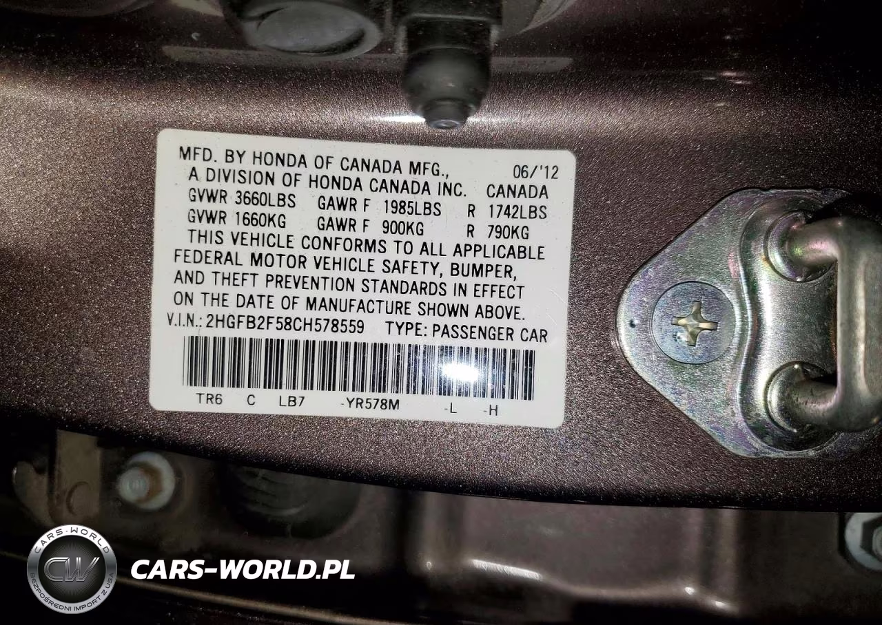 2012 Honda Civic Lx VIN:2HGFB2F58CH578559 - 12