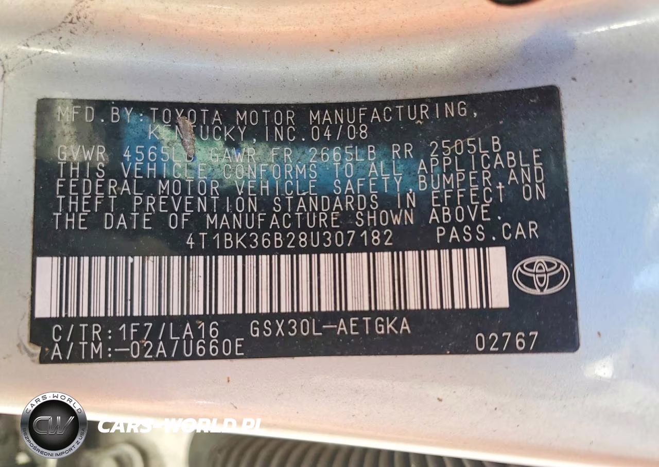 2008 Toyota Avalon Xls VIN:4T1BK36B28U307182 - 13