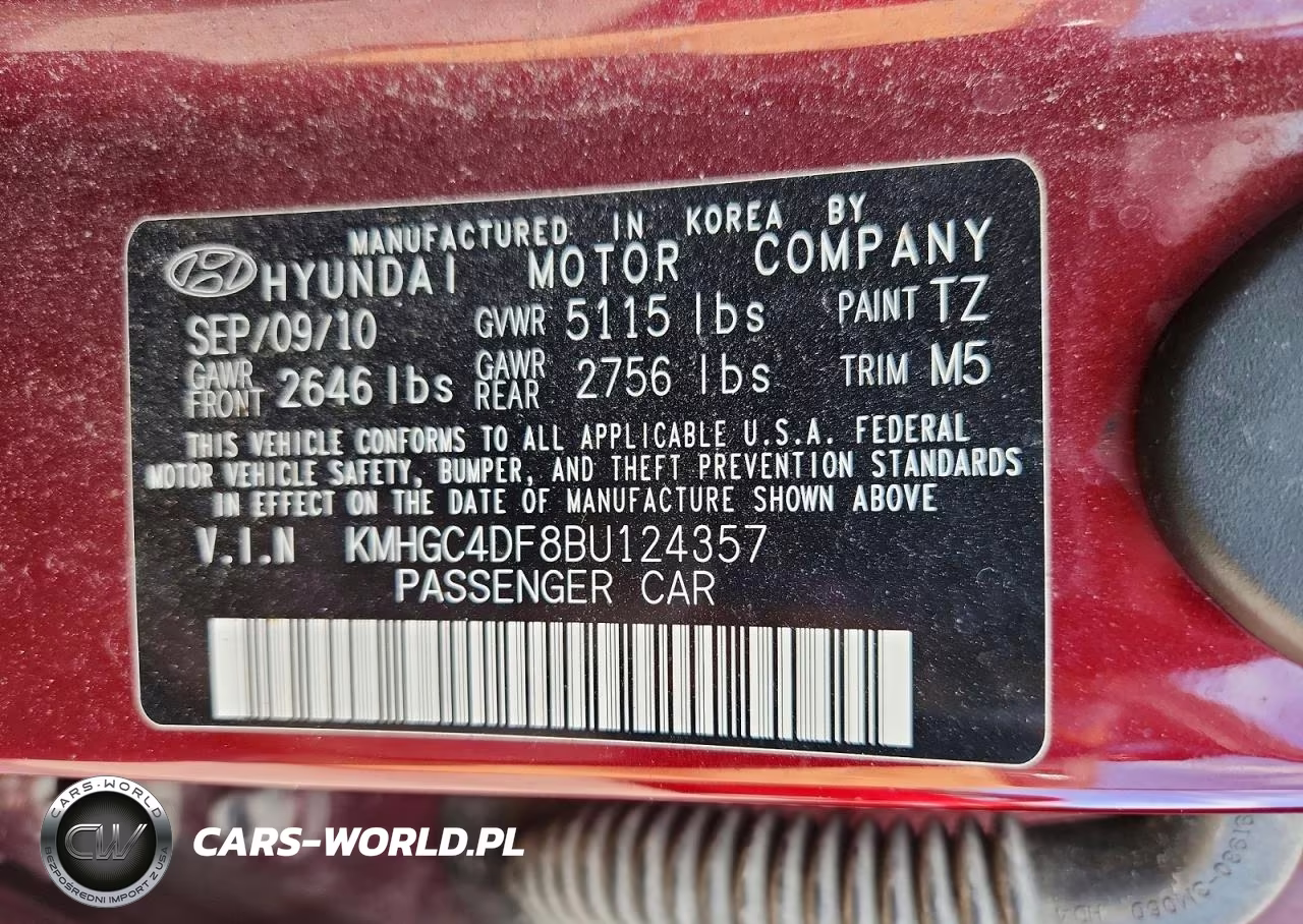 2011 Hyundai Genesis 4.6L VIN:KMHGC4DF8BU124357 - 13