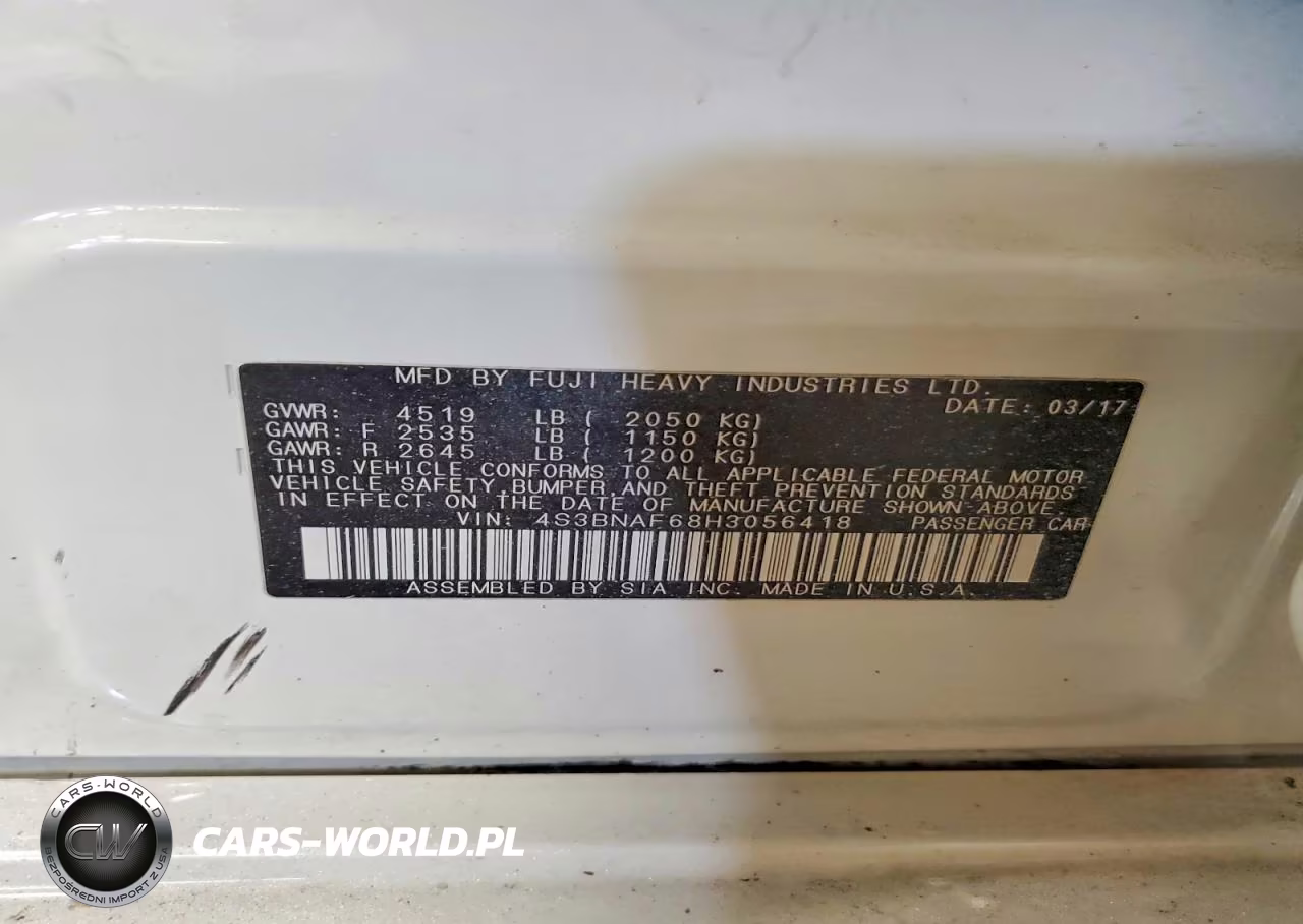 2017 Subaru Legacy 2.5I Premium VIN:4S3BNAF68H3056418 - 12