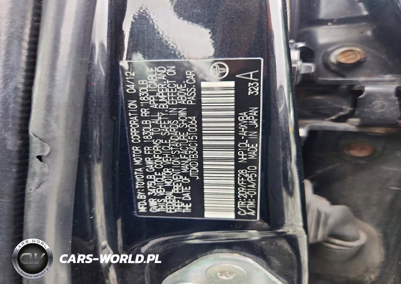 2012 Toyota Prius C Two VIN:JTDKDTB34C1510064 - 12
