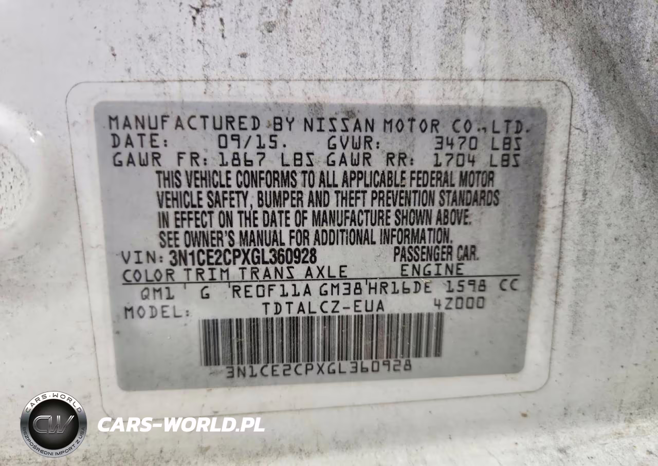 2016 Nissan Versa Note S Plus VIN:3N1CE2CPXGL360928 - 12