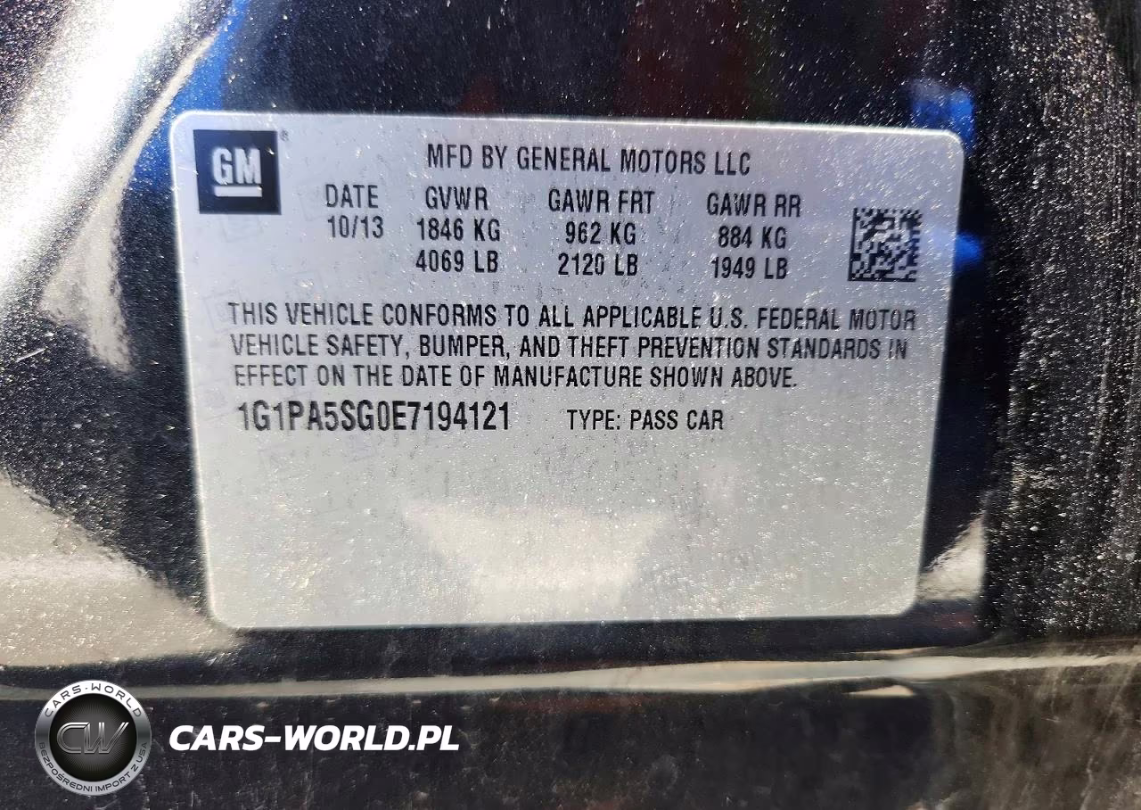 2014 Chevrolet Cruze Ls VIN:1G1PA5SG0E7194121 - 12