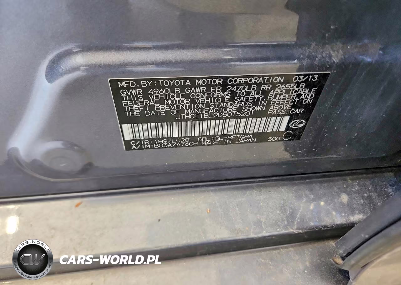 2013 Lexus Gs 350 VIN:JTHCE1BL2D5015201 - 12