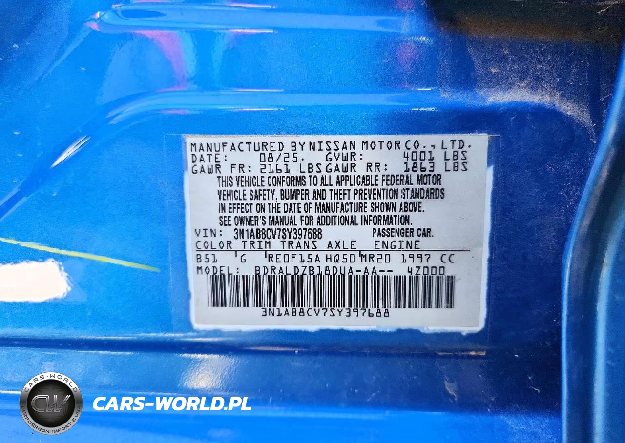 2025 Nissan Sentra Sv VIN:3N1AB8CV7SY397688 - 12