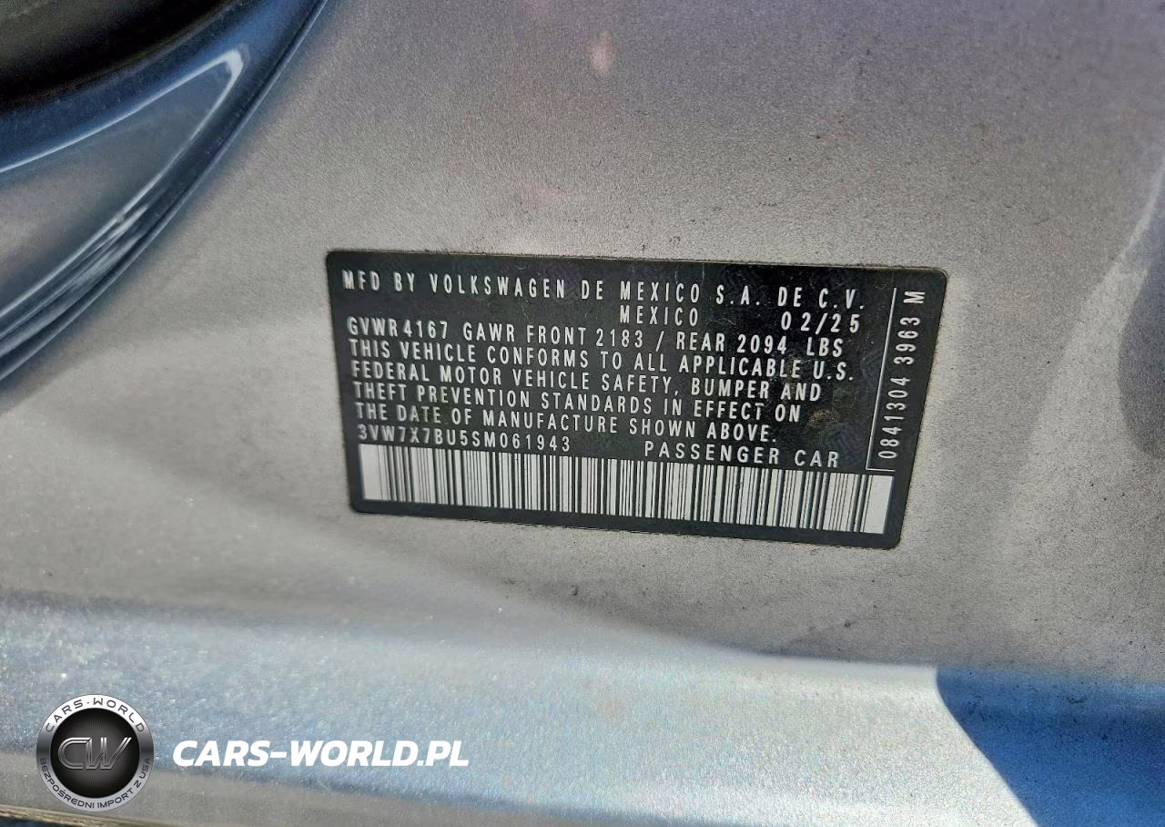 2025 Volkswagen Jetta Se VIN:3VW7X7BU5SM061943 - 12