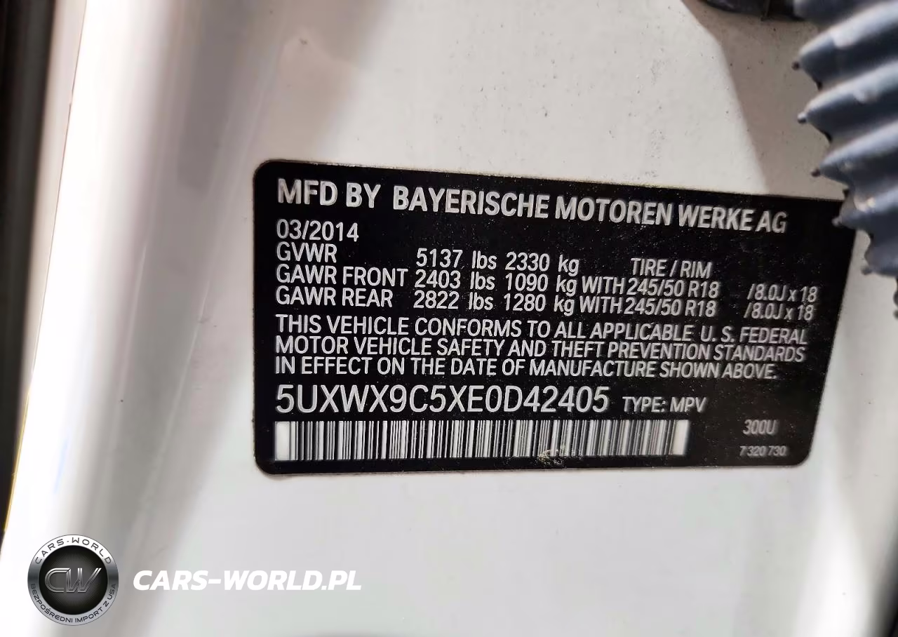 2014 BMW X3 xDrive28I VIN:5UXWX9C5XE0D42405 - 13