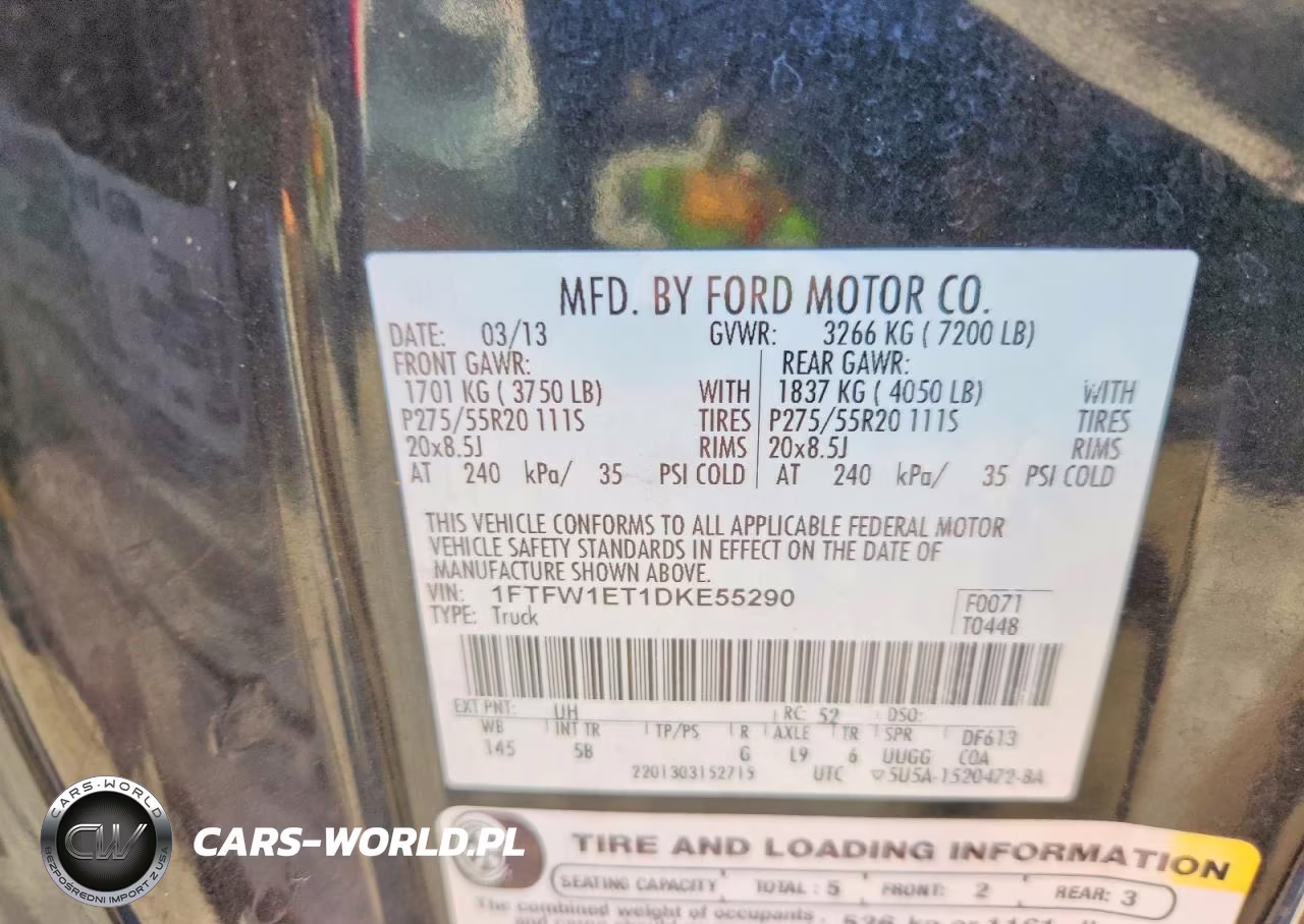 2013 Ford F150 Supercrew VIN:1FTFW1ET1DKE55290 - 12