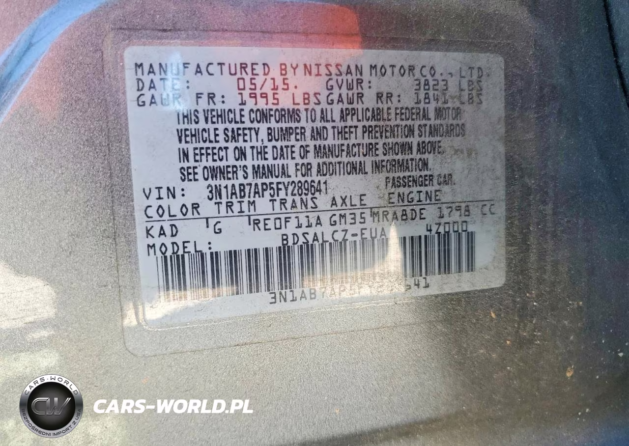 2015 Nissan Sentra S VIN:3N1AB7AP5FY289641 - 12