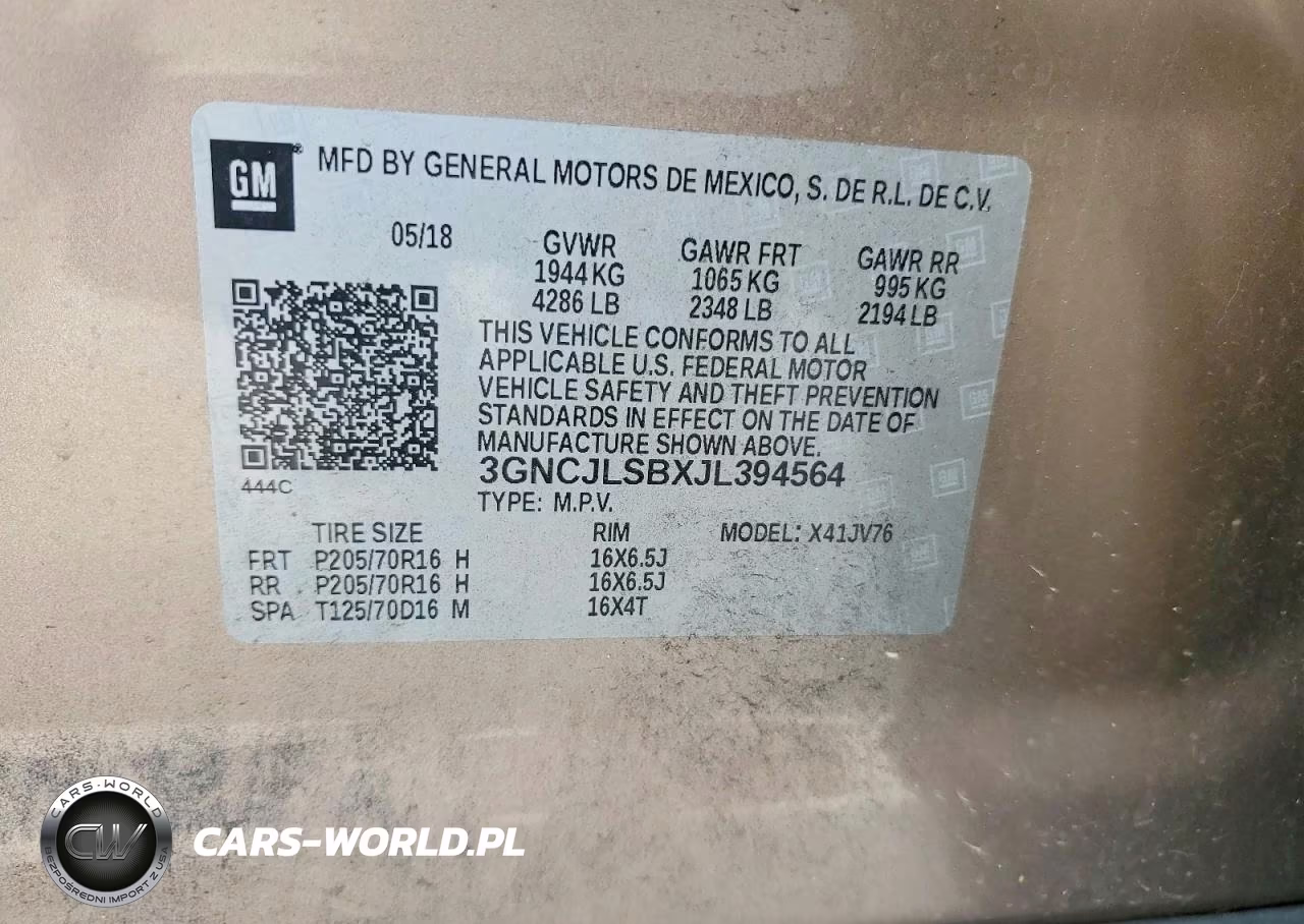 2018 Chevrolet Trax 1Lt VIN:3GNCJLSBXJL394564 - 13