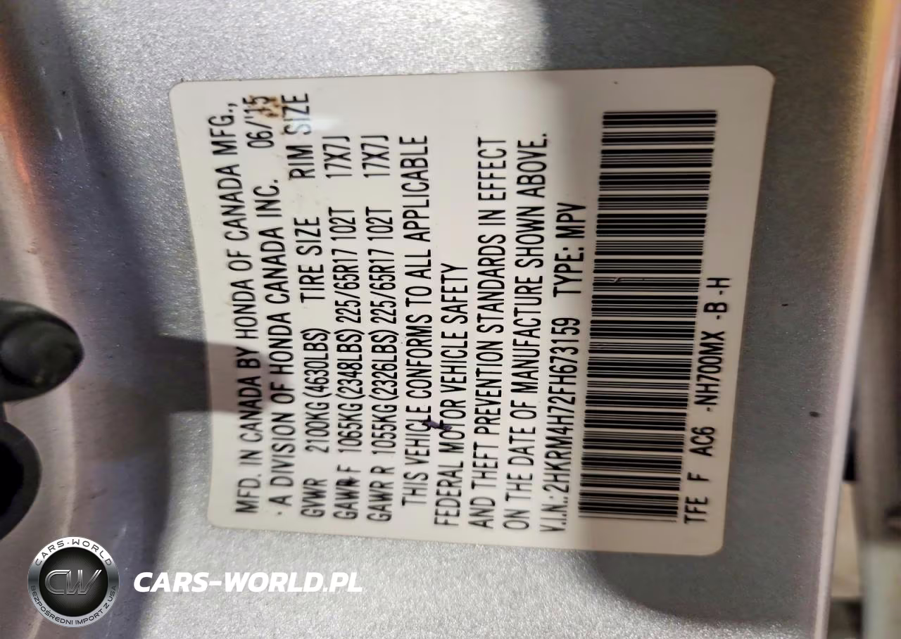 2015 Honda Cr-V Exl VIN:2HKRM4H72FH673159 - 13