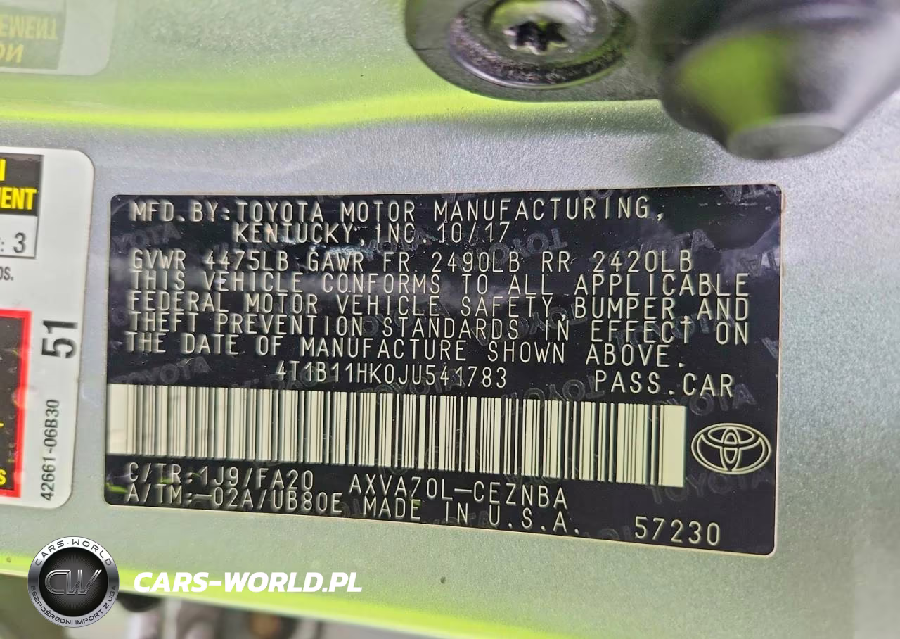 2018 Toyota Camry Le VIN:4T1B11HK0JU541783 - 13
