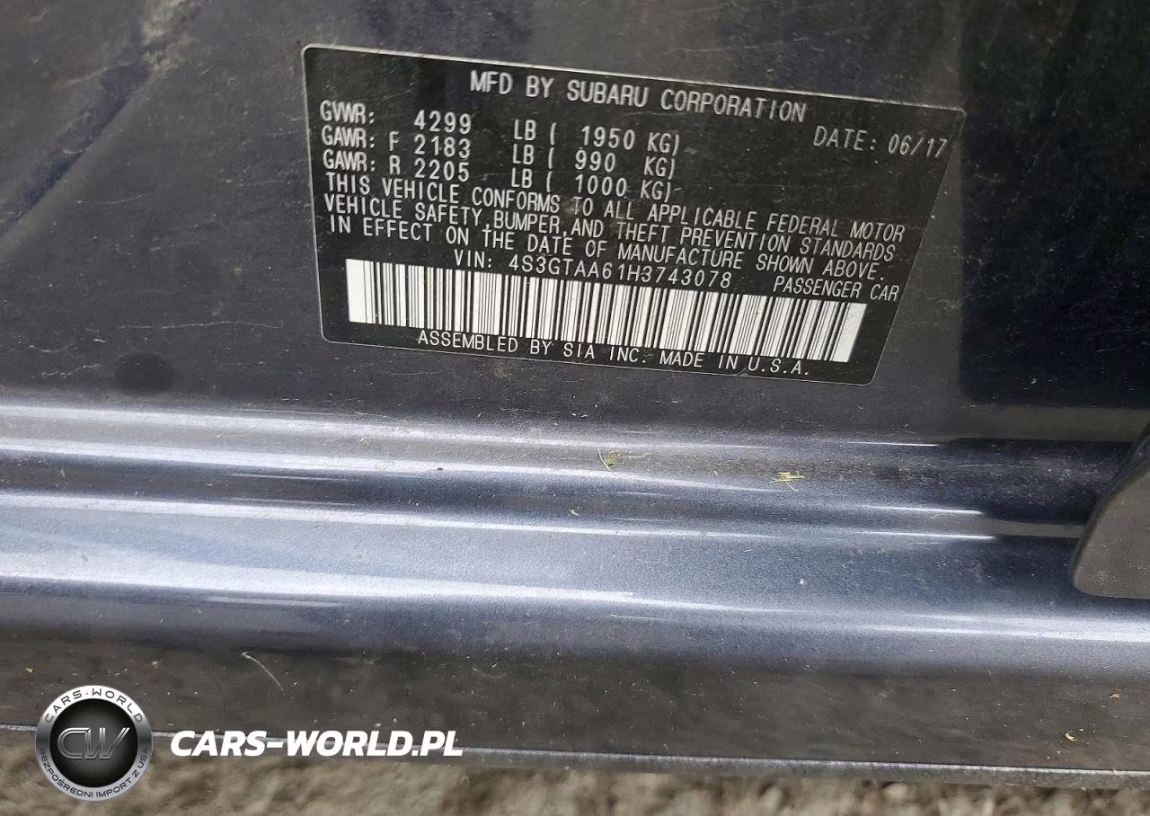 2017 Subaru Impreza VIN:4S3GTAA61H3743078 - 12