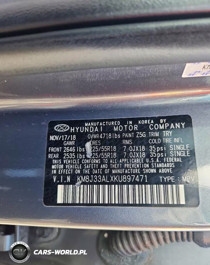 2019 Hyundai Tucson Sel VIN:KM8J33ALXKU897471 - 13