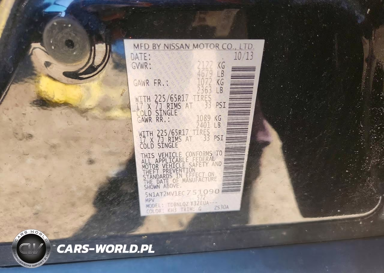 2014 Nissan Rogue Sv VIN:5N1AT2MV1EC751090 - 13