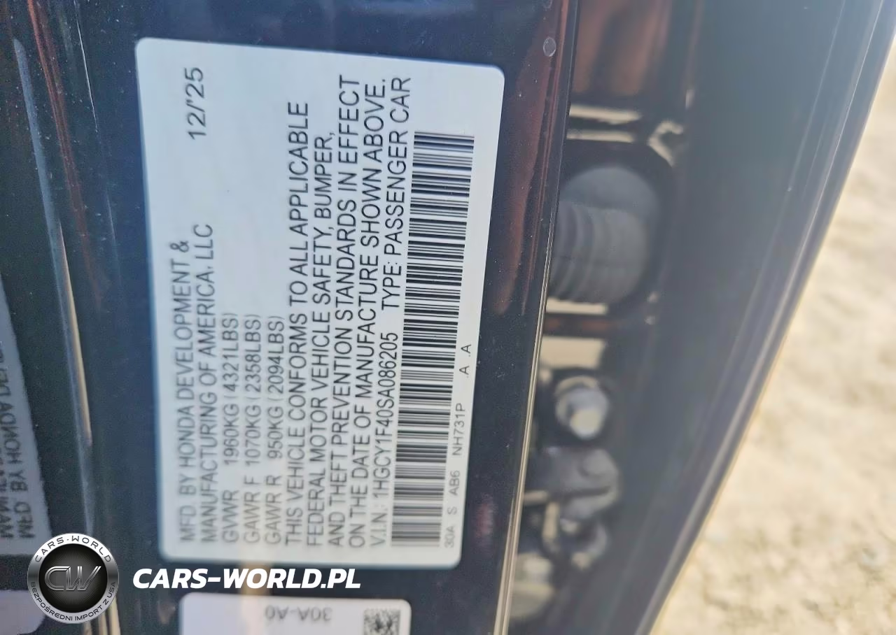2025 Honda Accord Se VIN:1HGCY1F40SA086205 - 13