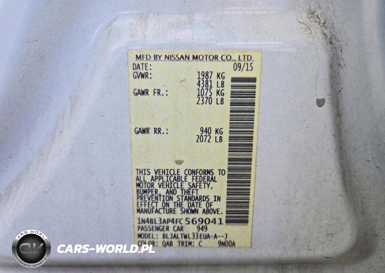 2015 Nissan Altima 3.5 S VIN:1N4BL3AP4FC569041 - 12