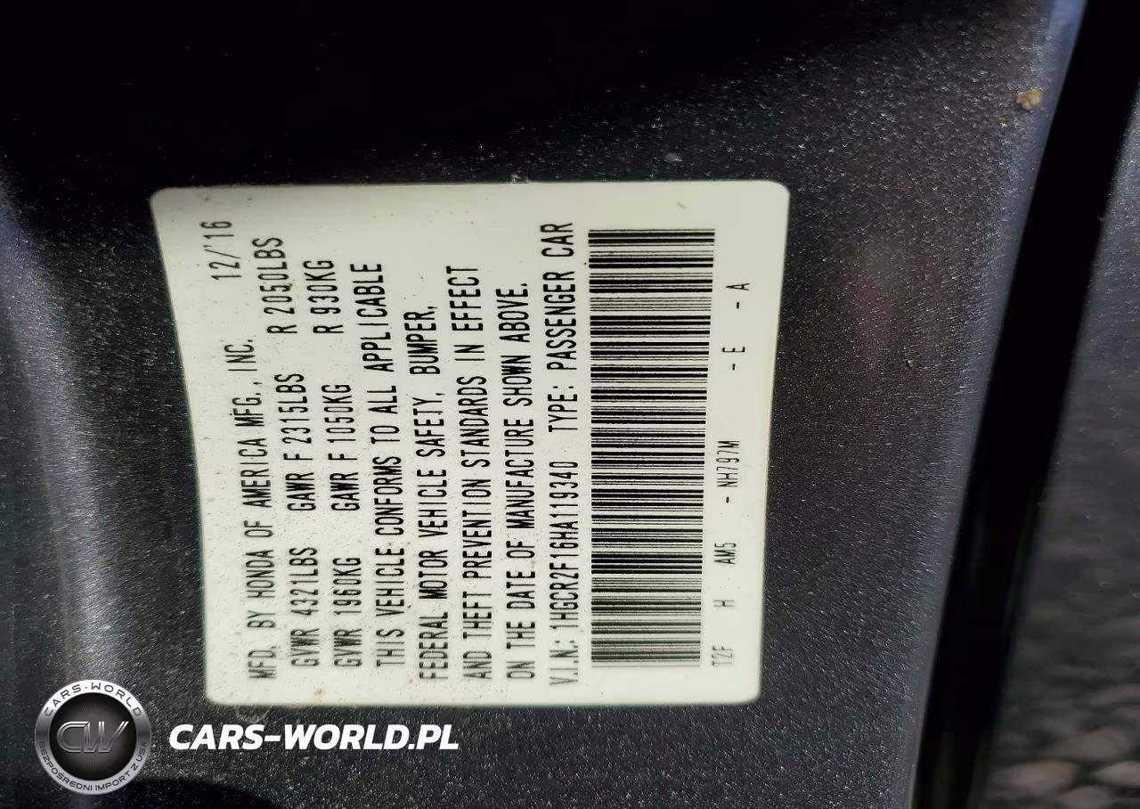 2017 Honda Accord Sport Special Edition VIN:1HGCR2F16HA119340 - 12