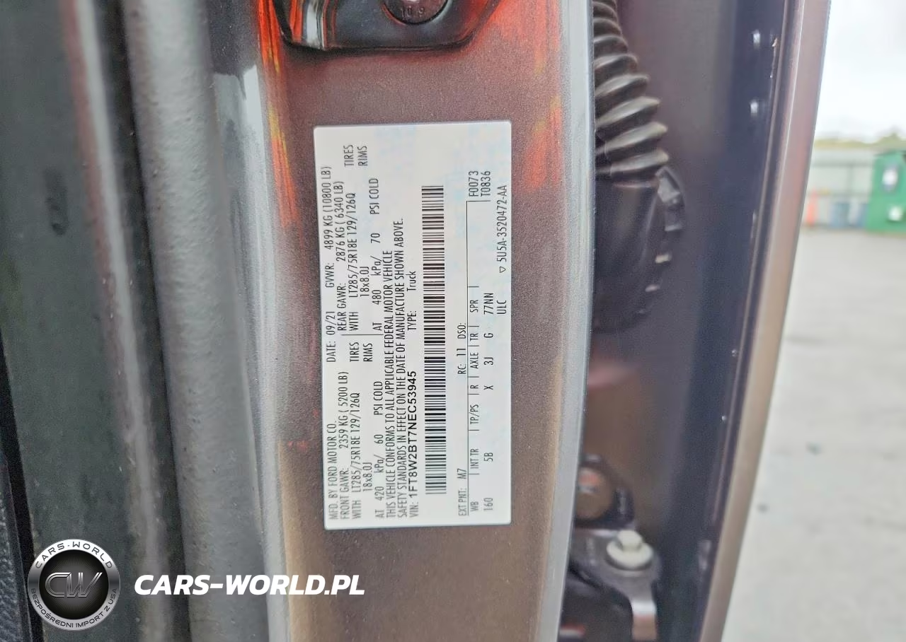 2022 Ford F250 Super Duty VIN:1FT8W2BT7NEC53945 - 13