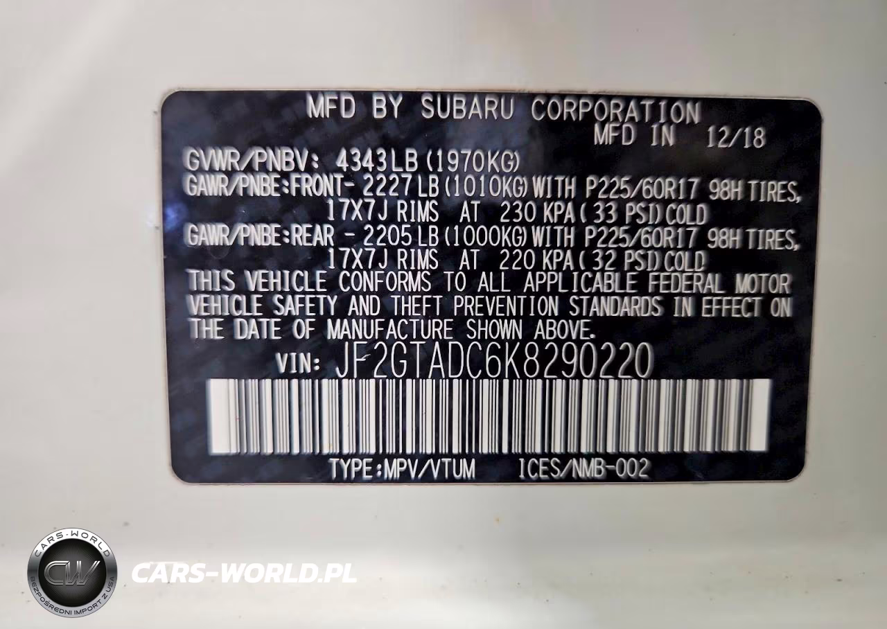 2019 Subaru Crosstrek Premium VIN:JF2GTADC6K8290220 - 13