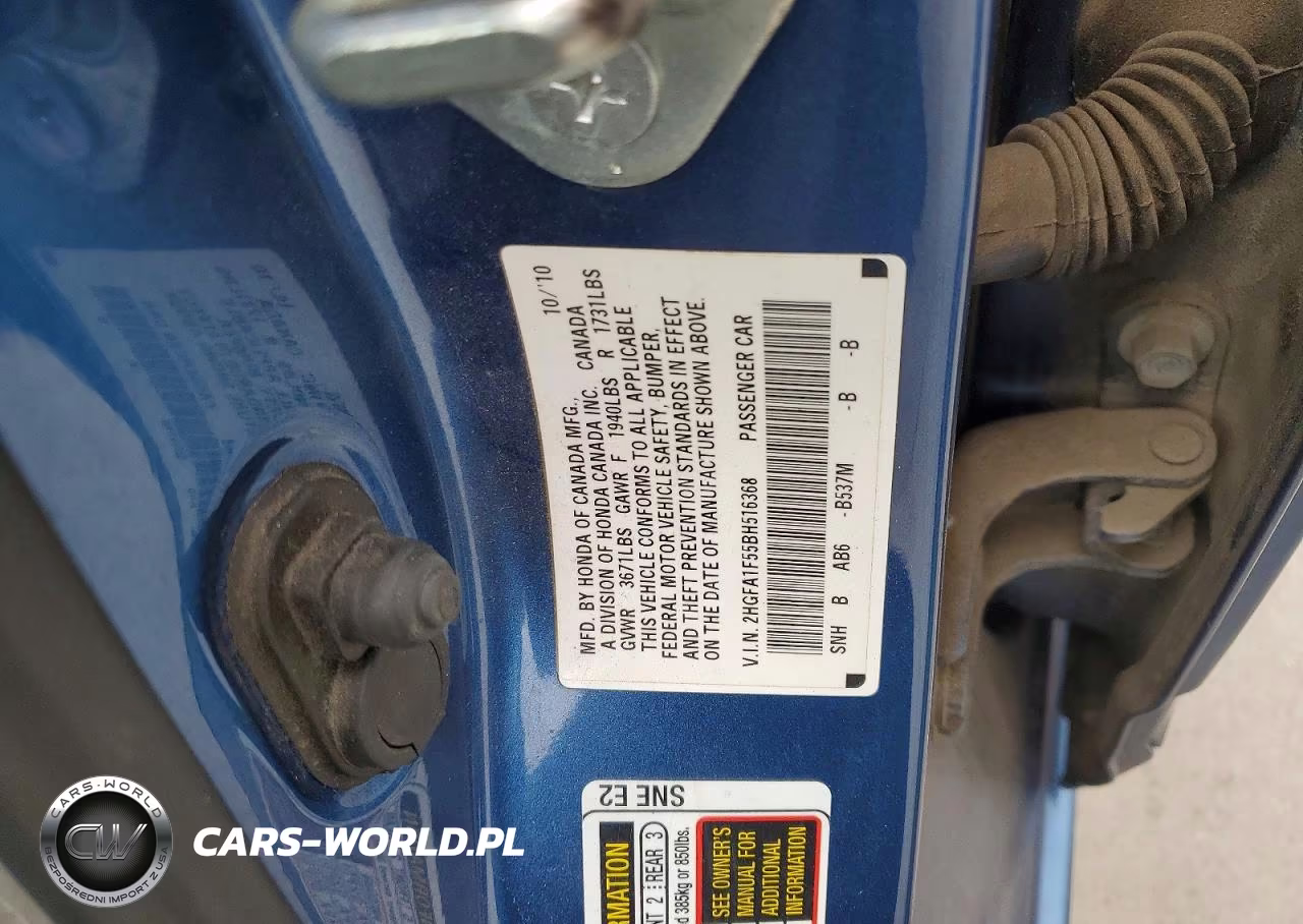 2011 Honda Civic Lx VIN:2HGFA1F55BH516368 - 12