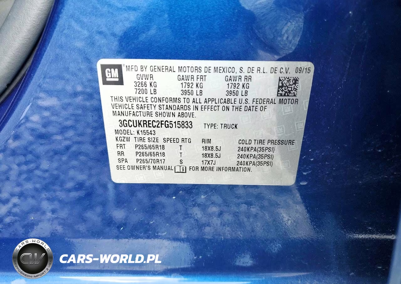 2015 Chevrolet Silverado K1500 Lt VIN:3GCUKREC2FG515833 - 12