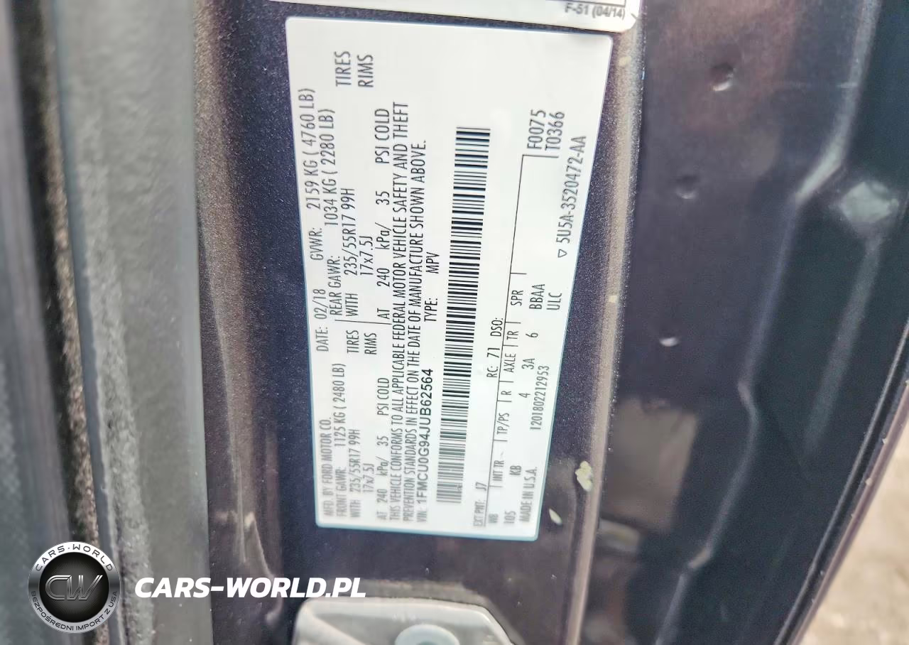 2018 Ford Escape Se VIN:1FMCU0G94JUB62564 - 14