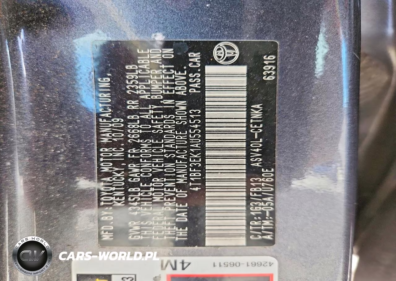 2010 Toyota Camry Le VIN:4T1BF3EK1AU554513 - 12