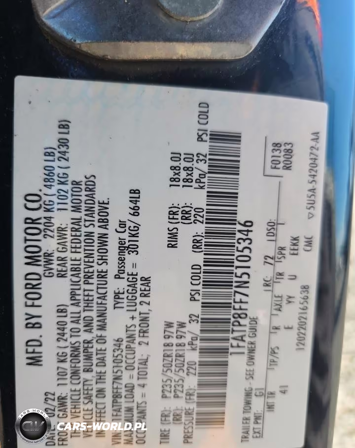 2022 Ford Mustang Gt VIN:1FATP8FF7N5105346 - 12