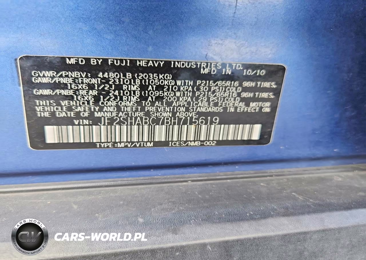 2011 Subaru Forester 2.5X VIN:JF2SHABC7BH715619 - 13