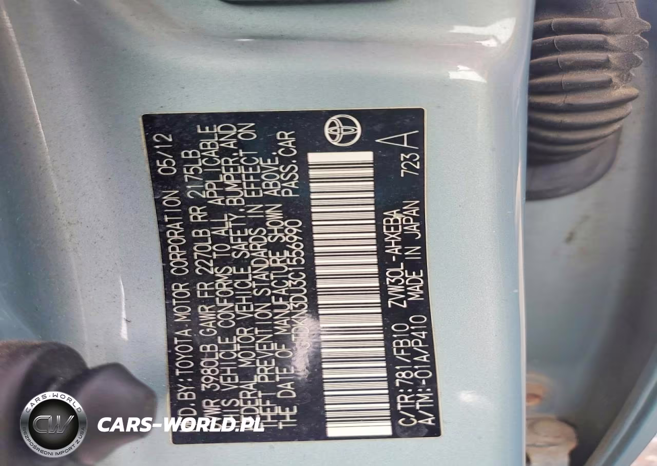 2012 Toyota Prius Two VIN:JTDKN3DU3C1556990 - 12
