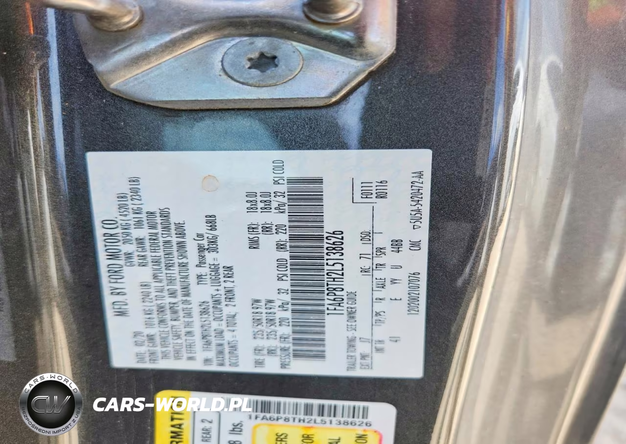 2020 Ford Mustang VIN:1FA6P8TH2L5138626 - 12