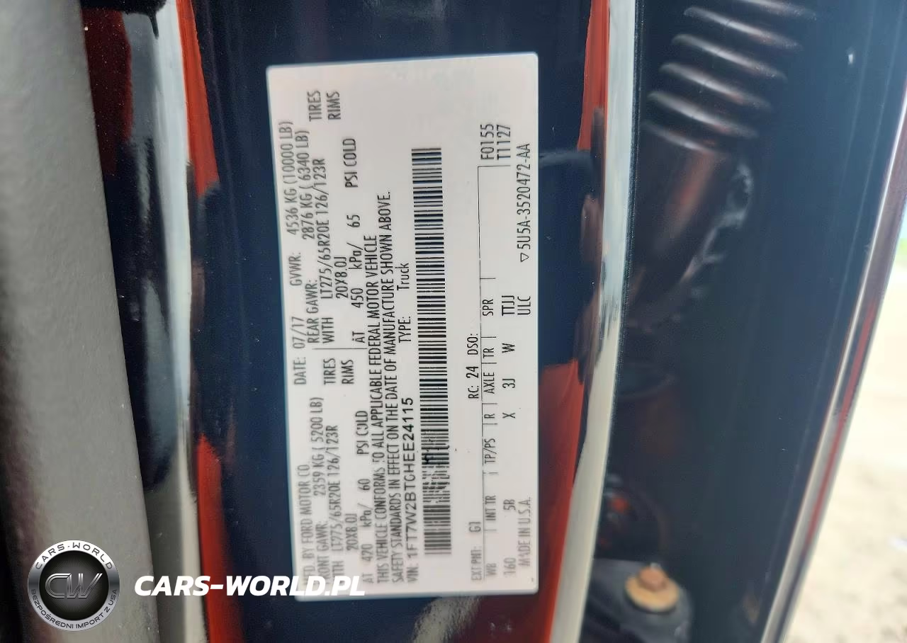 2017 Ford F250 Super Duty VIN:1FT7W2BT0HEE24115 - 12