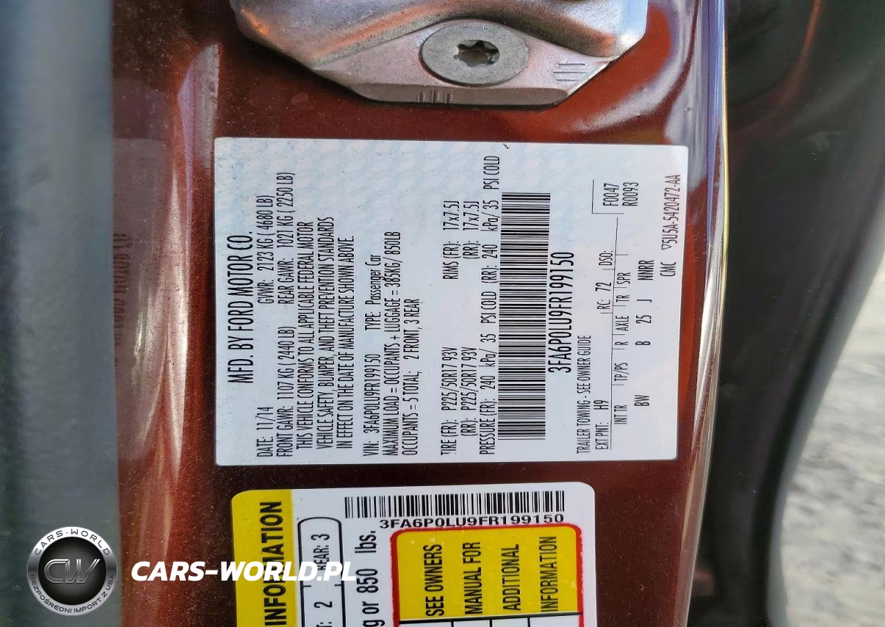 2015 Ford Fusion Se Hybrid VIN:3FA6P0LU9FR199150 - 12