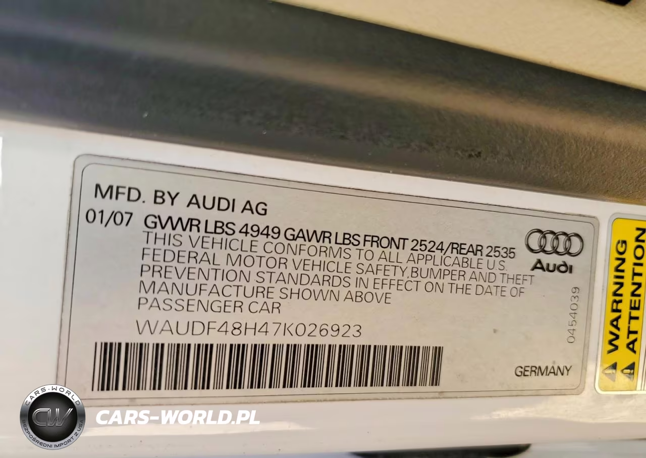 2007 Audi A4 2.0T Cabriolet Quattro VIN:WAUDF48H47K026923 - 12