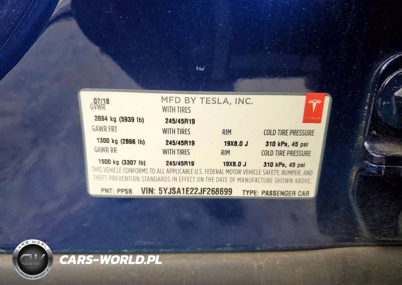 2018 Tesla Model S VIN:5YJSA1E22JF268699 - 12