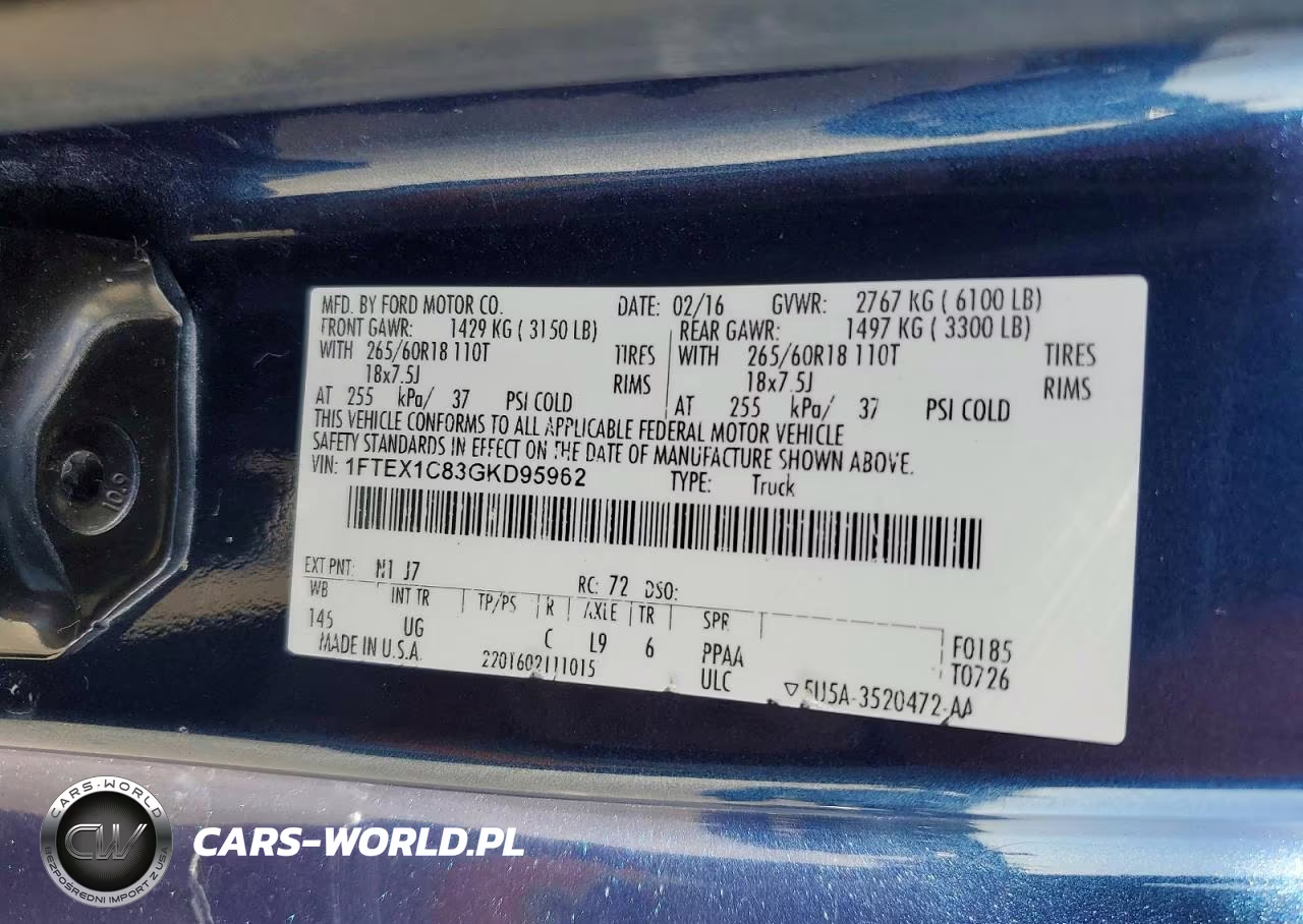 2016 Ford F150 Super Cab VIN:1FTEX1C83GKD95962 - 12
